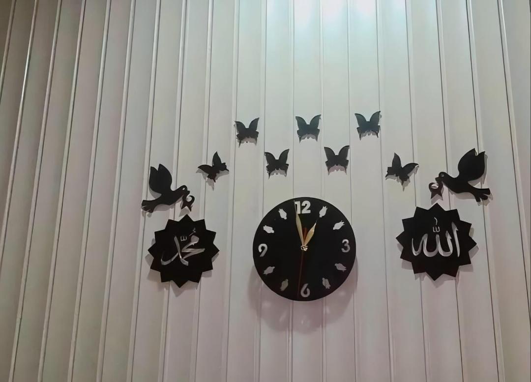 3D islamic wall clock